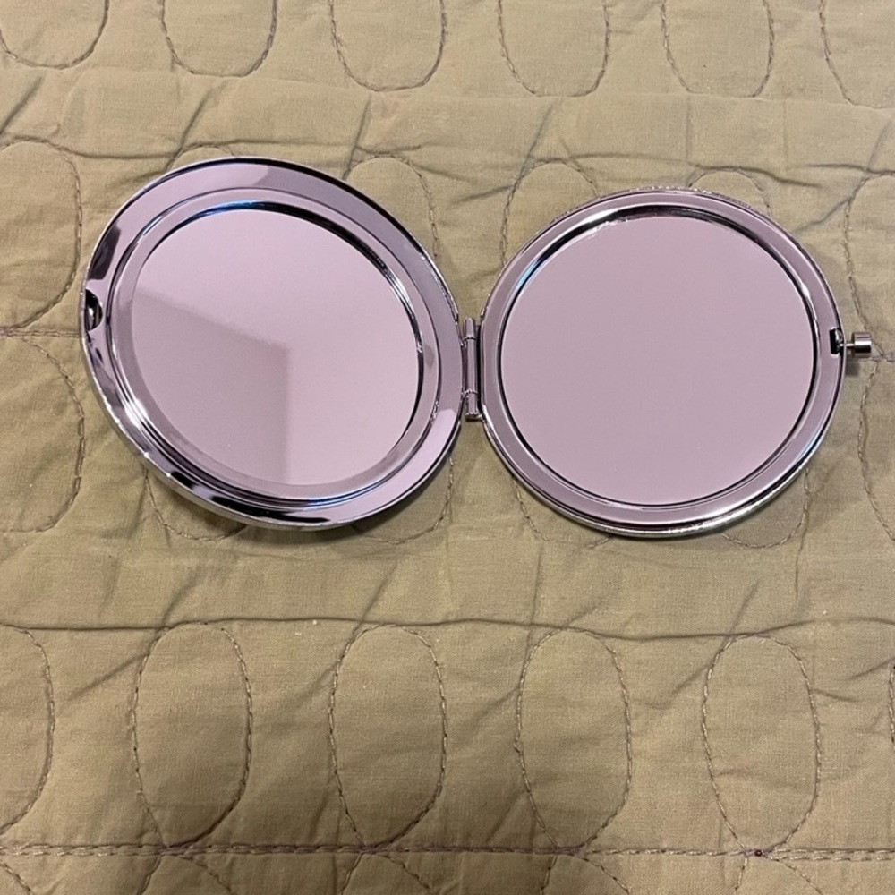 Beautiful Silver Double Mirror Compact, Rhineston… - image 6